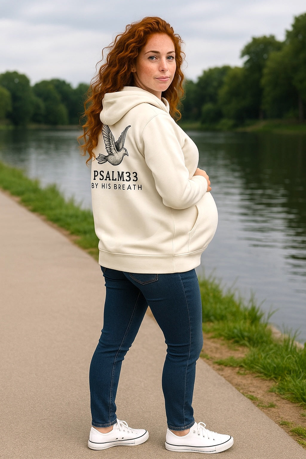 Unisex PSALM33 “by his breath” |Premium Christian streetwear Pullover Hoodie